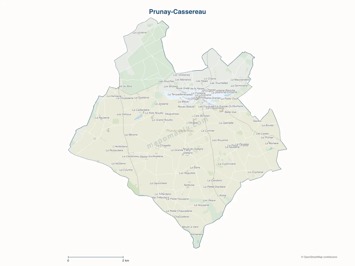 Carte de Prunay-Cassereau à personnaliser