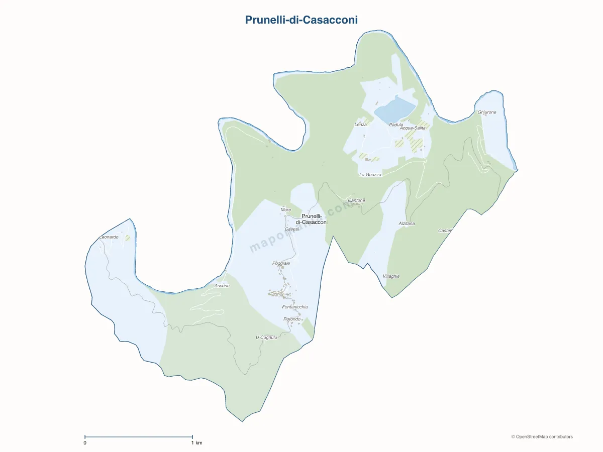 Carte de Prunelli-di-Casacconi à personnaliser
