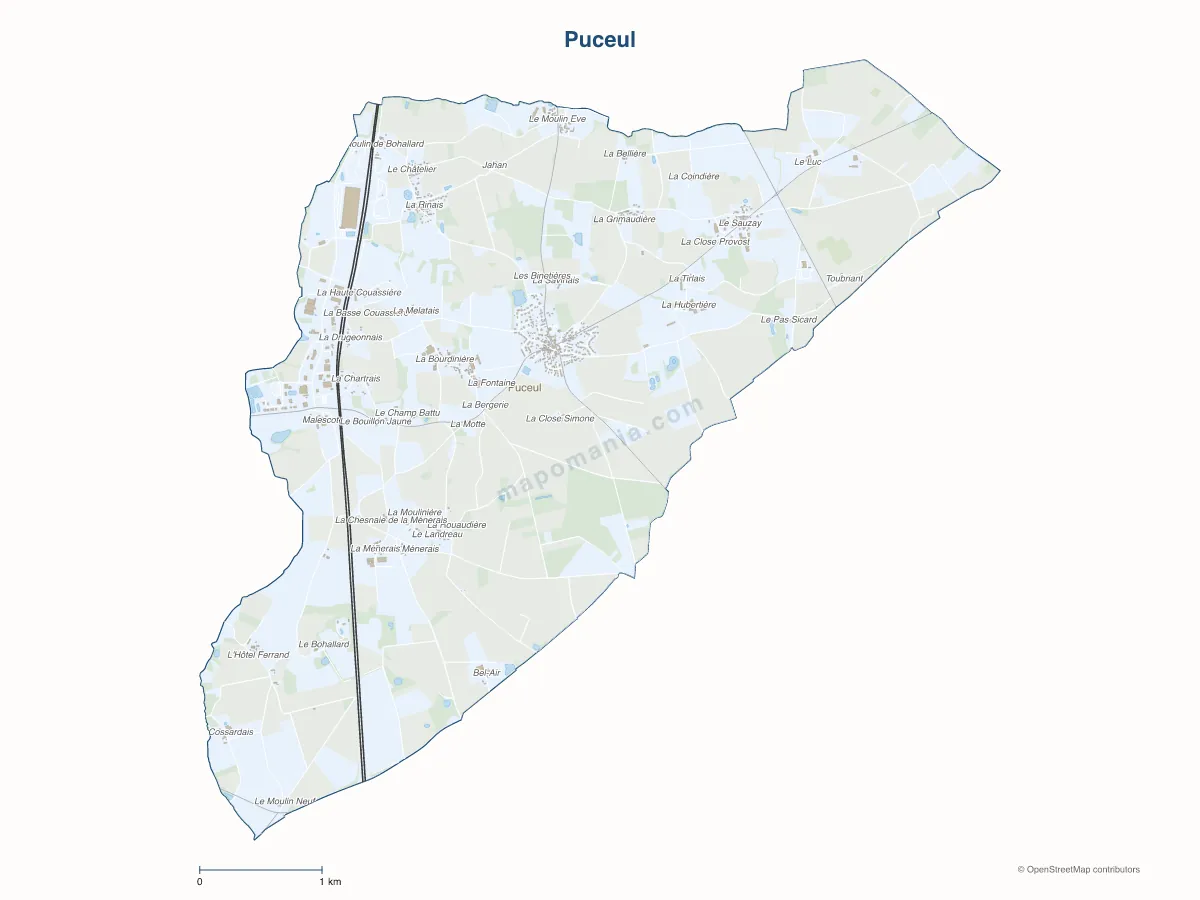 Carte de Puceul à personnaliser