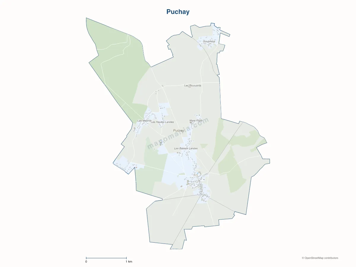 Carte de Puchay à personnaliser