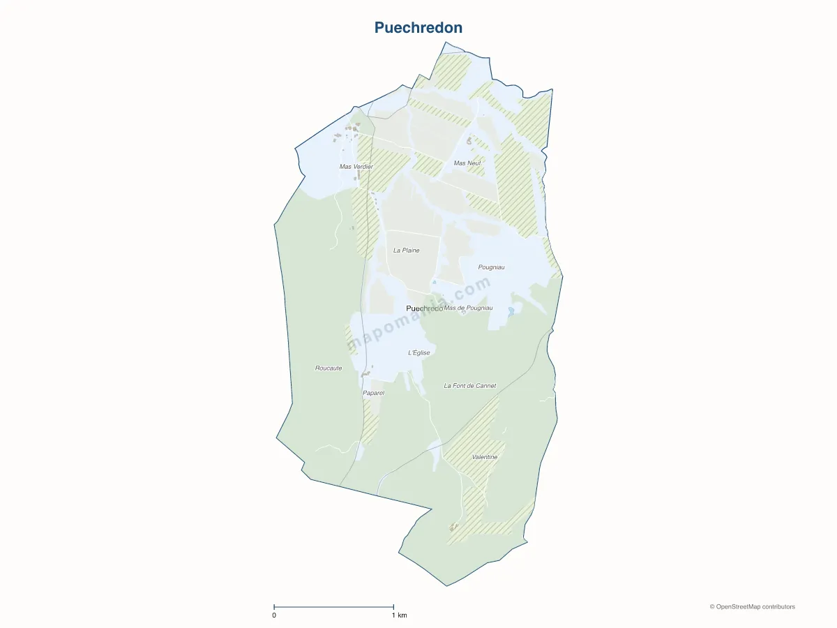 Carte de Puechredon à personnaliser