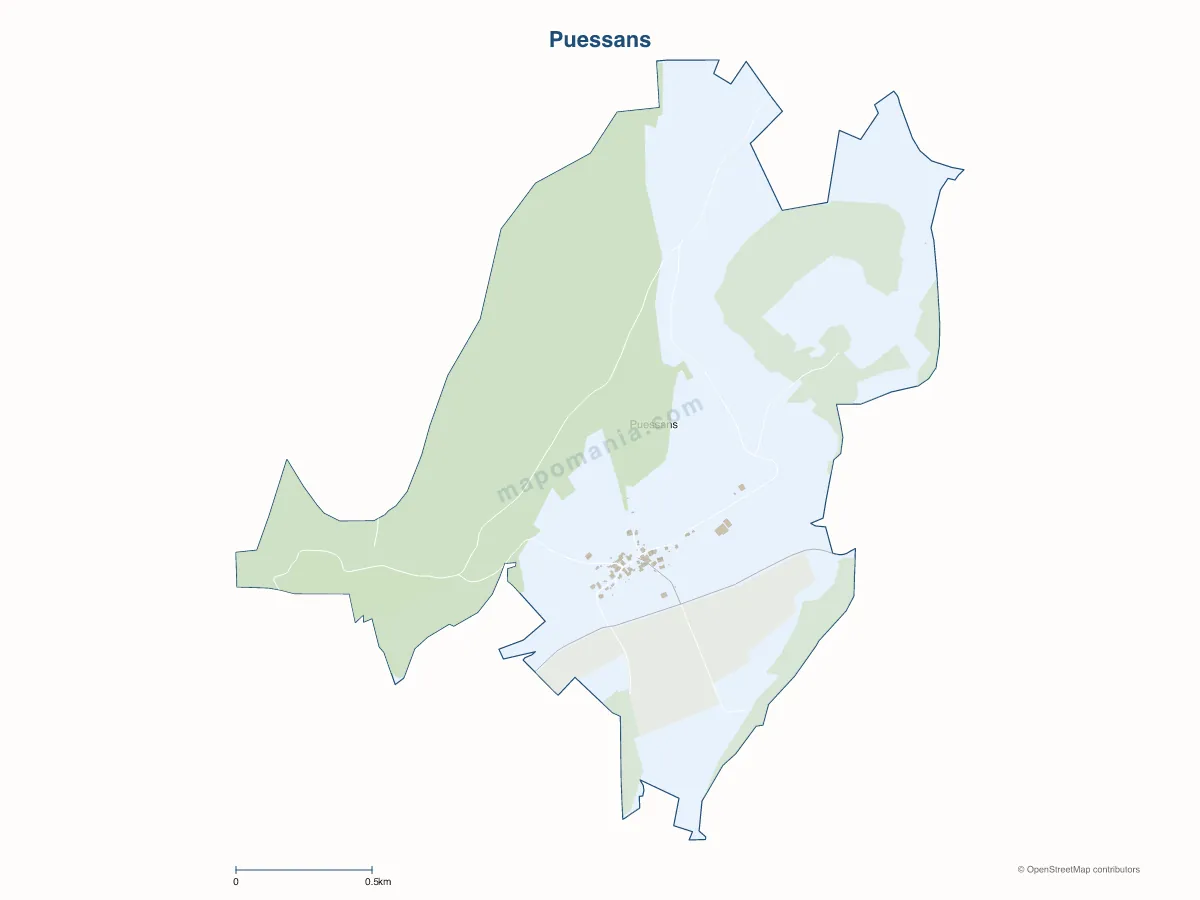 Carte de Puessans à personnaliser