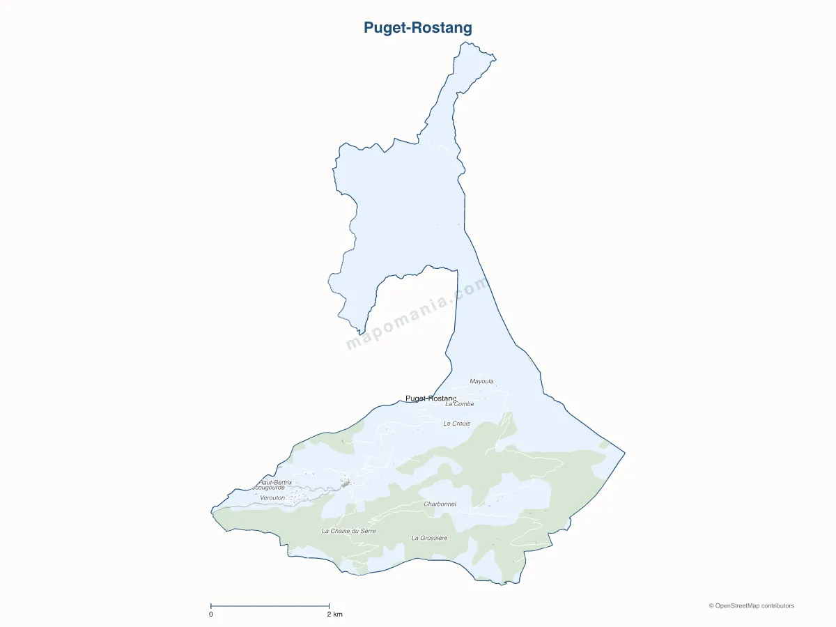 Carte de Puget-Rostang à personnaliser