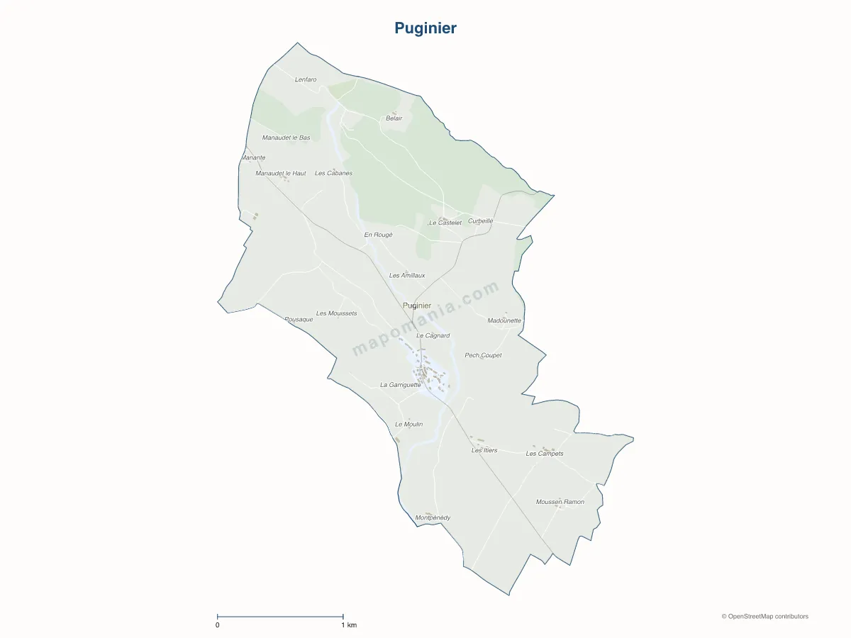 Carte de Puginier à personnaliser