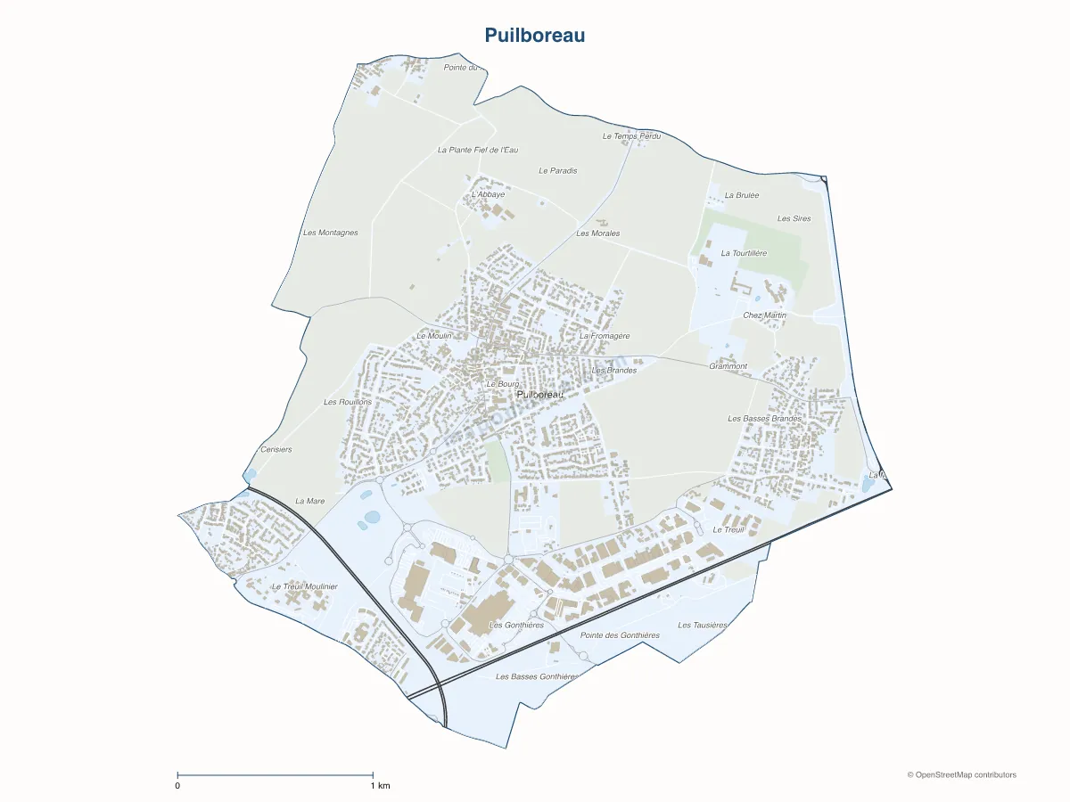 Carte de Puilboreau à personnaliser