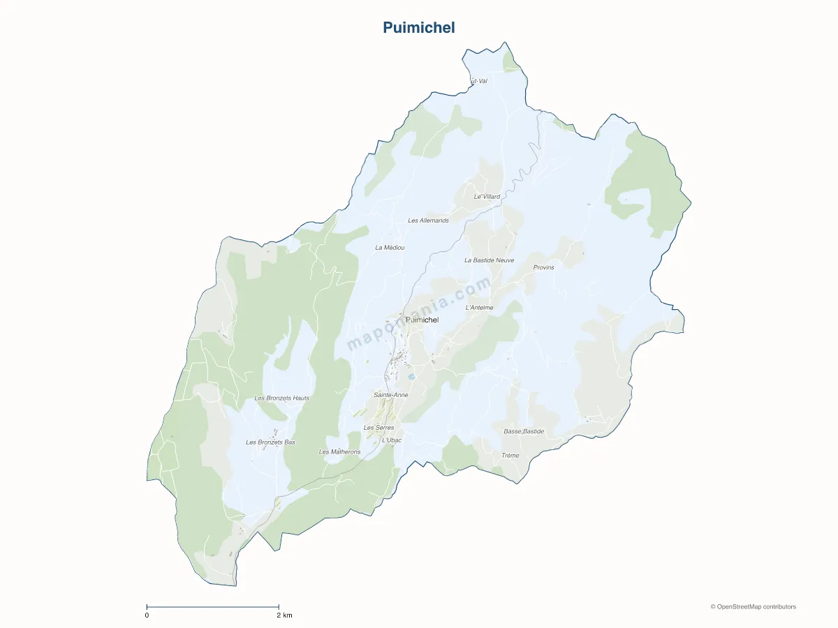 Carte de Puimichel à personnaliser