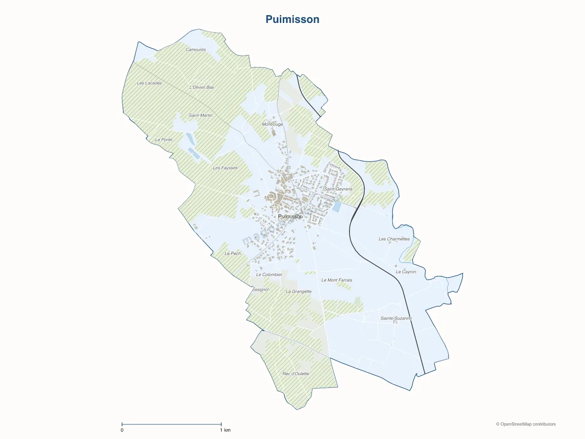 Carte de Puimisson à personnaliser