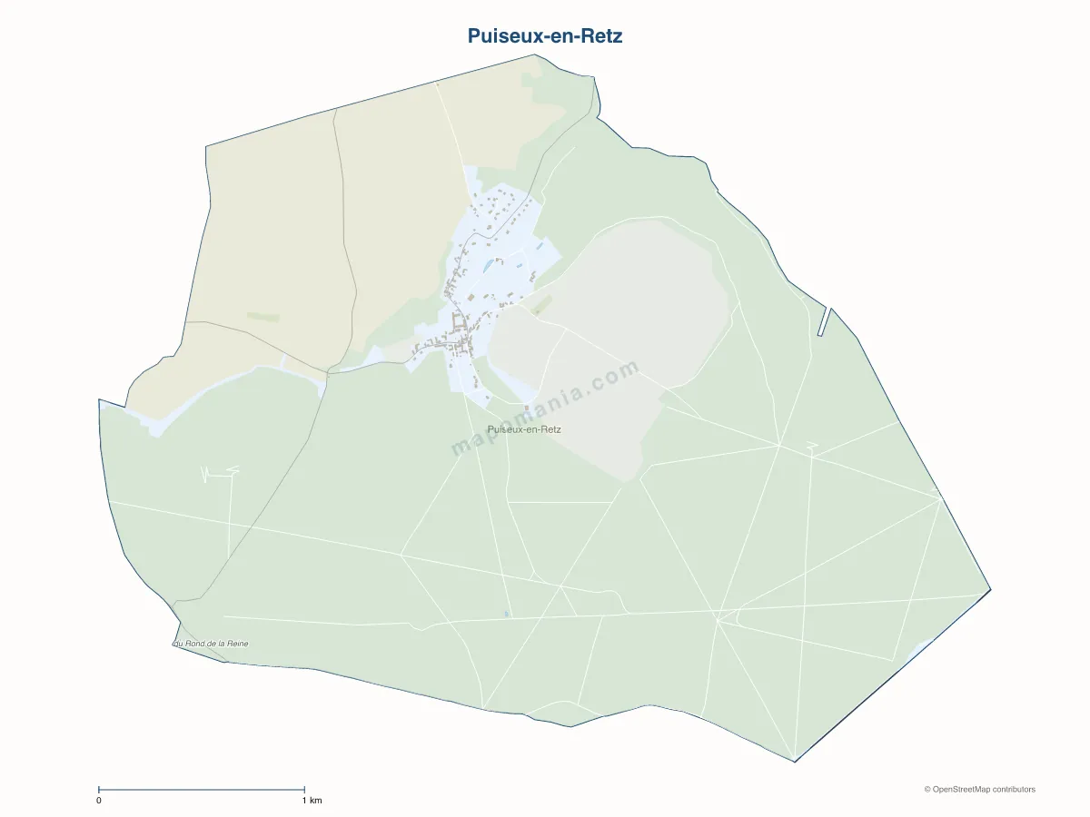 Carte de Puiseux-en-Retz à personnaliser