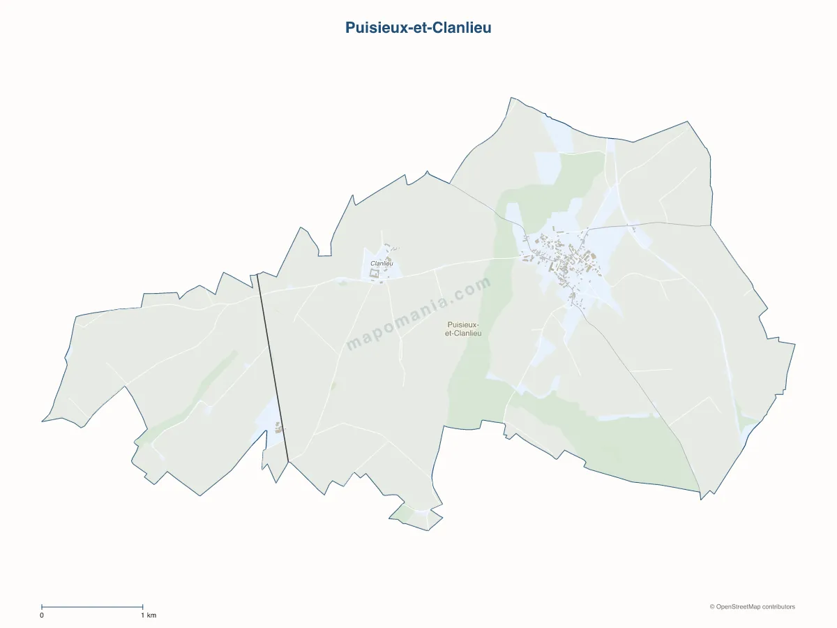 Carte de Puisieux-et-Clanlieu à personnaliser