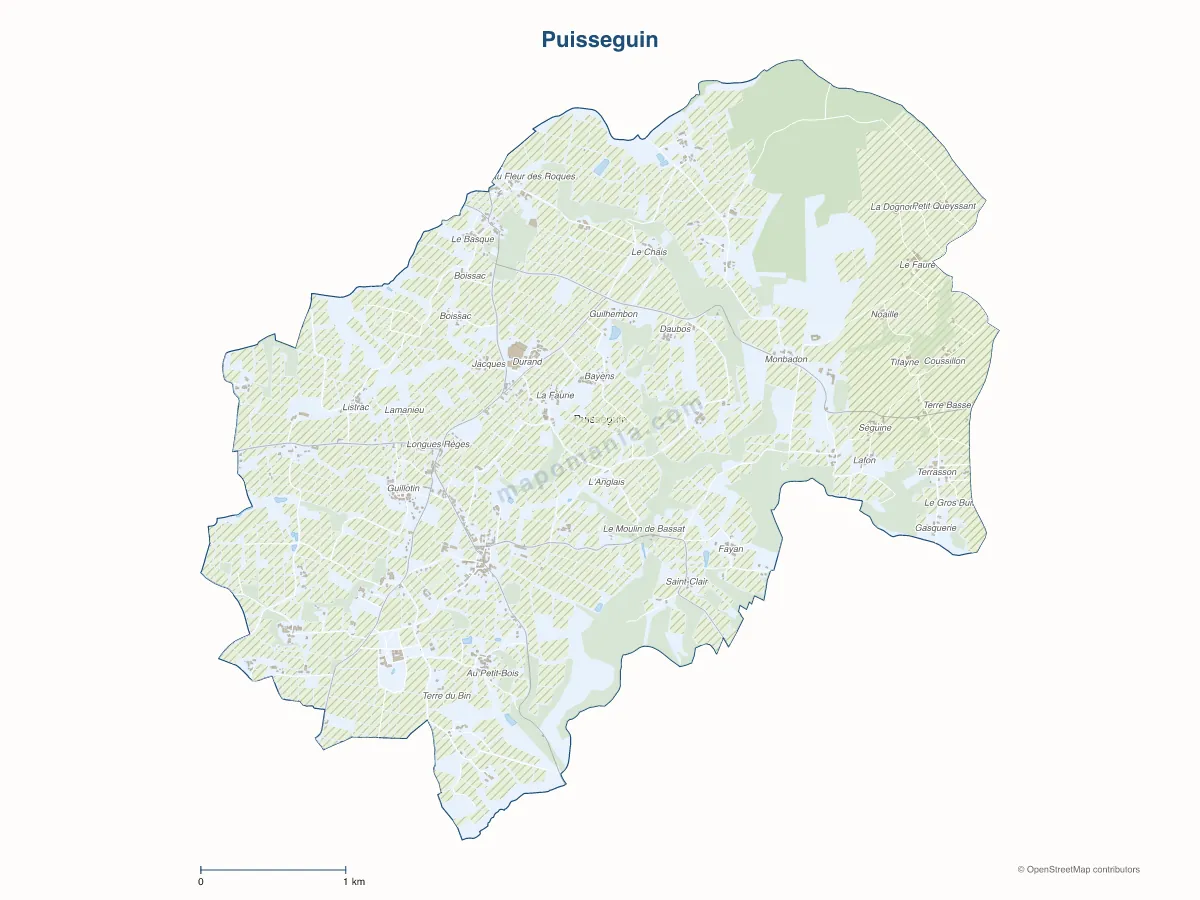 Carte de Puisseguin à personnaliser