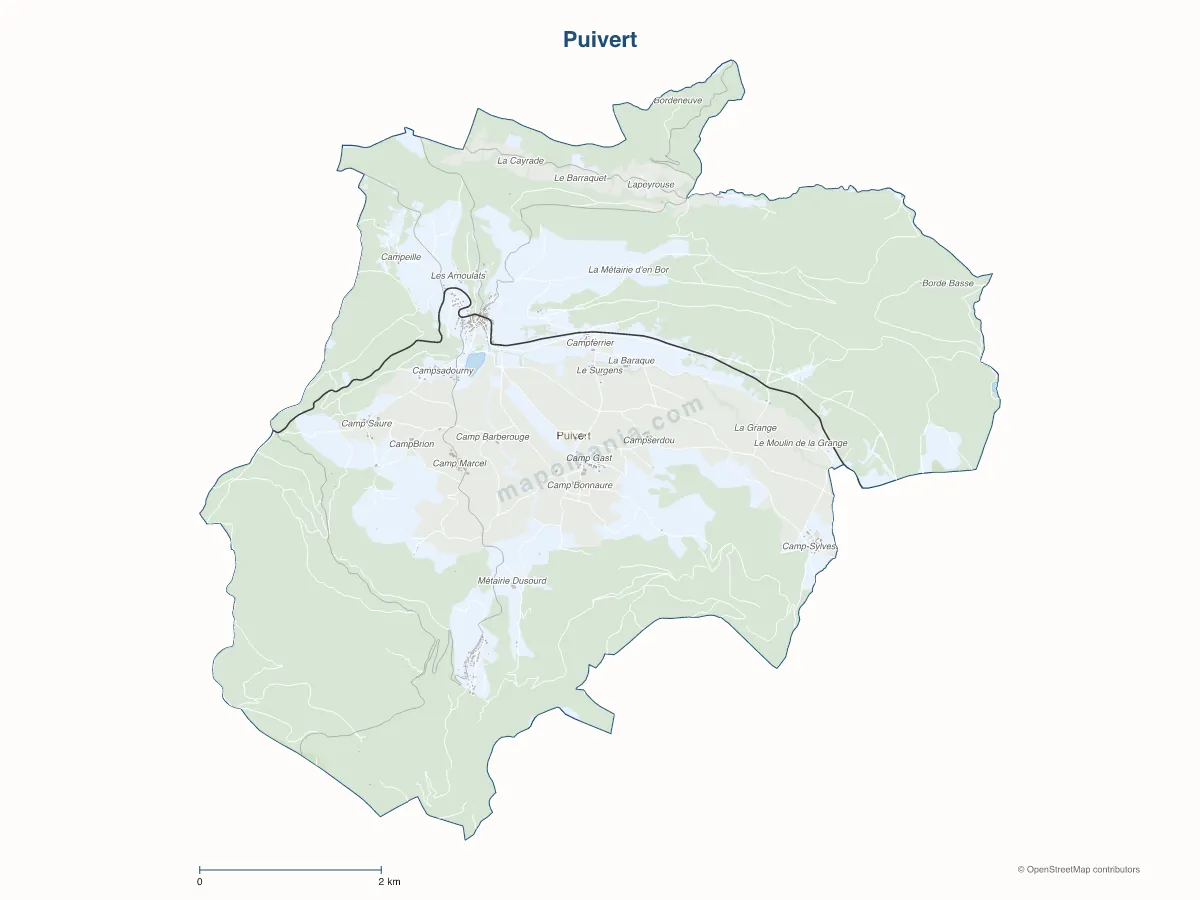 Carte de Puivert à personnaliser