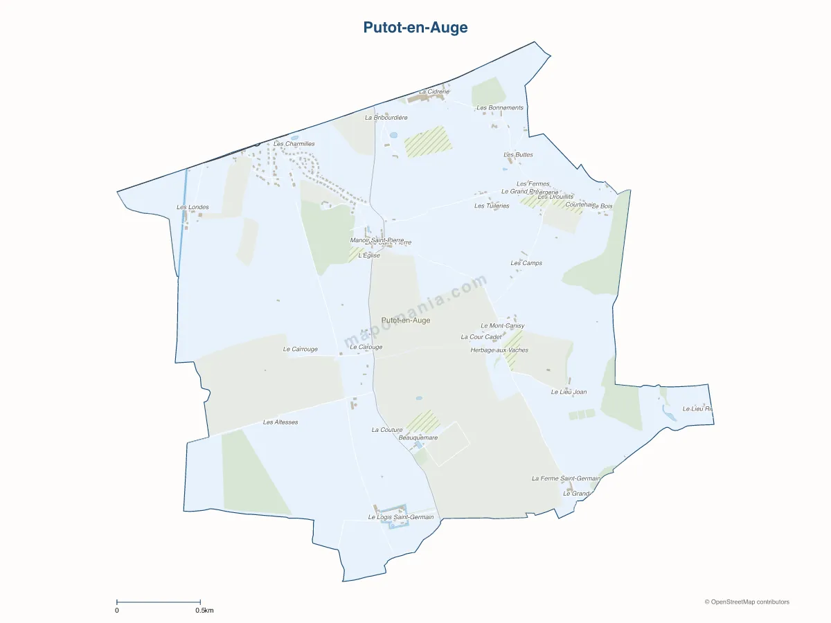 Carte de Putot-en-Auge à personnaliser