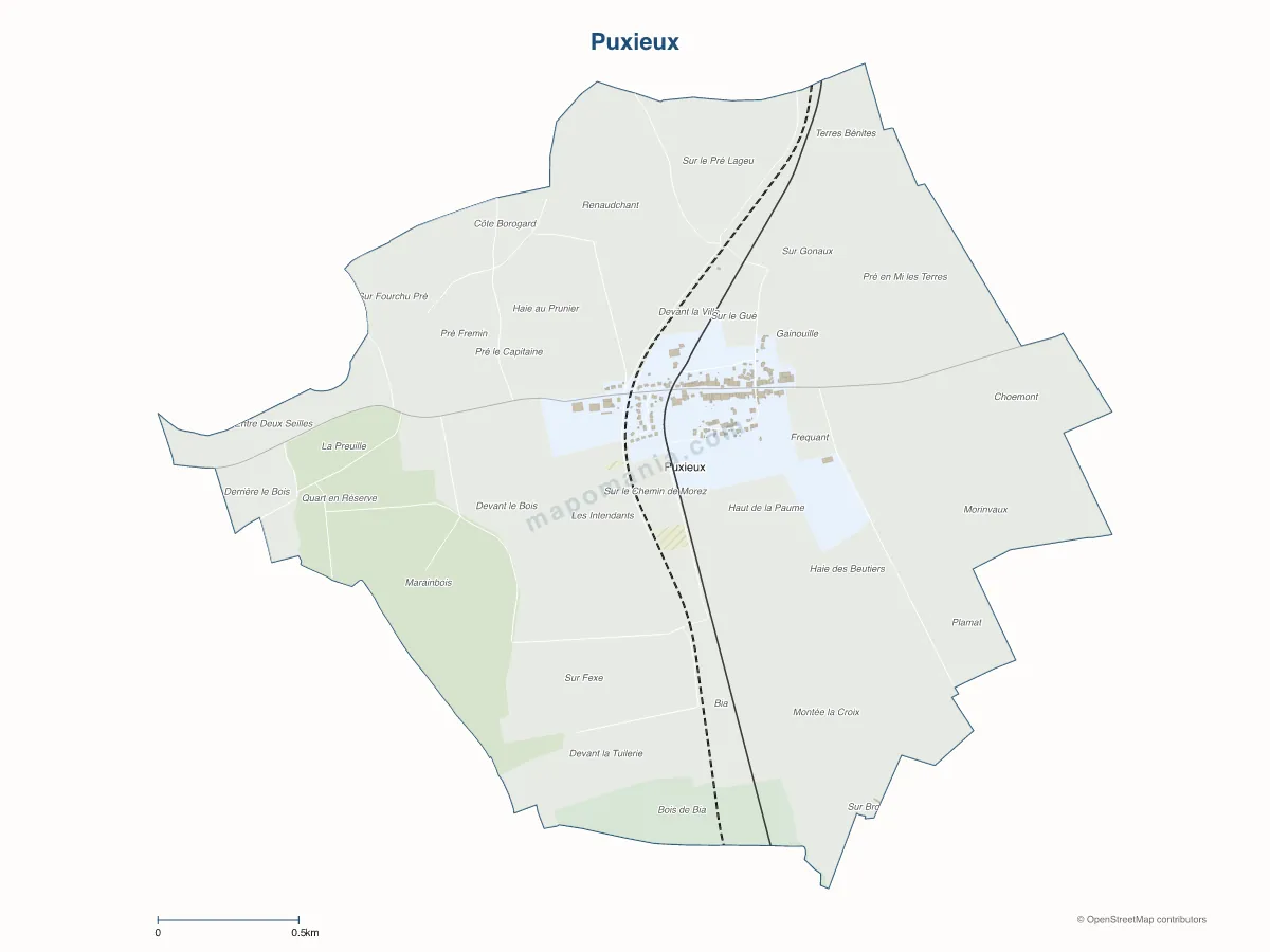 Carte de Puxieux à personnaliser
