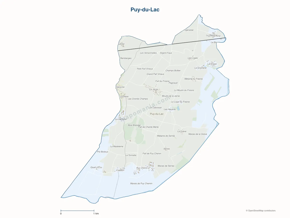 Carte de Puy-du-Lac à personnaliser