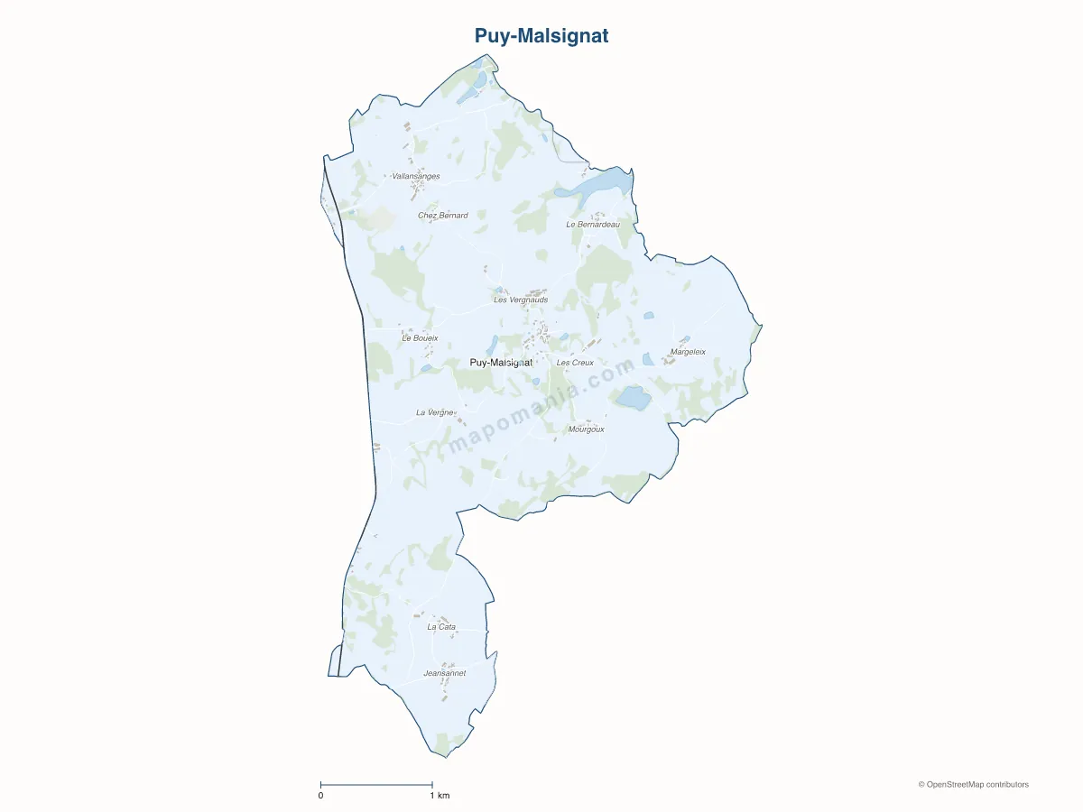 Carte de Puy-Malsignat à personnaliser