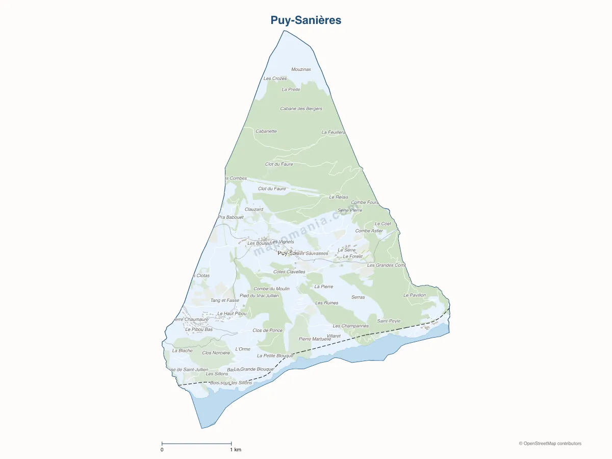 Carte de Puy-Sanières à personnaliser