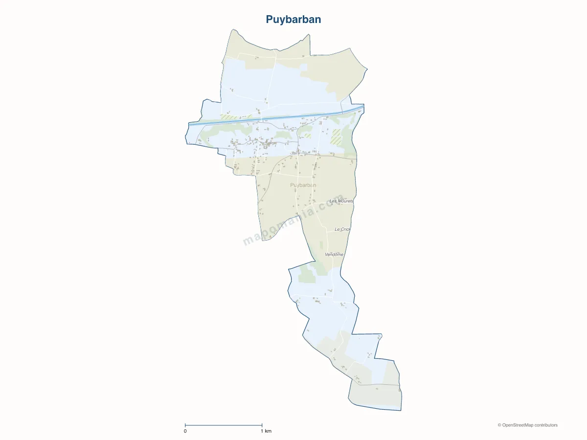 Carte de Puybarban à personnaliser