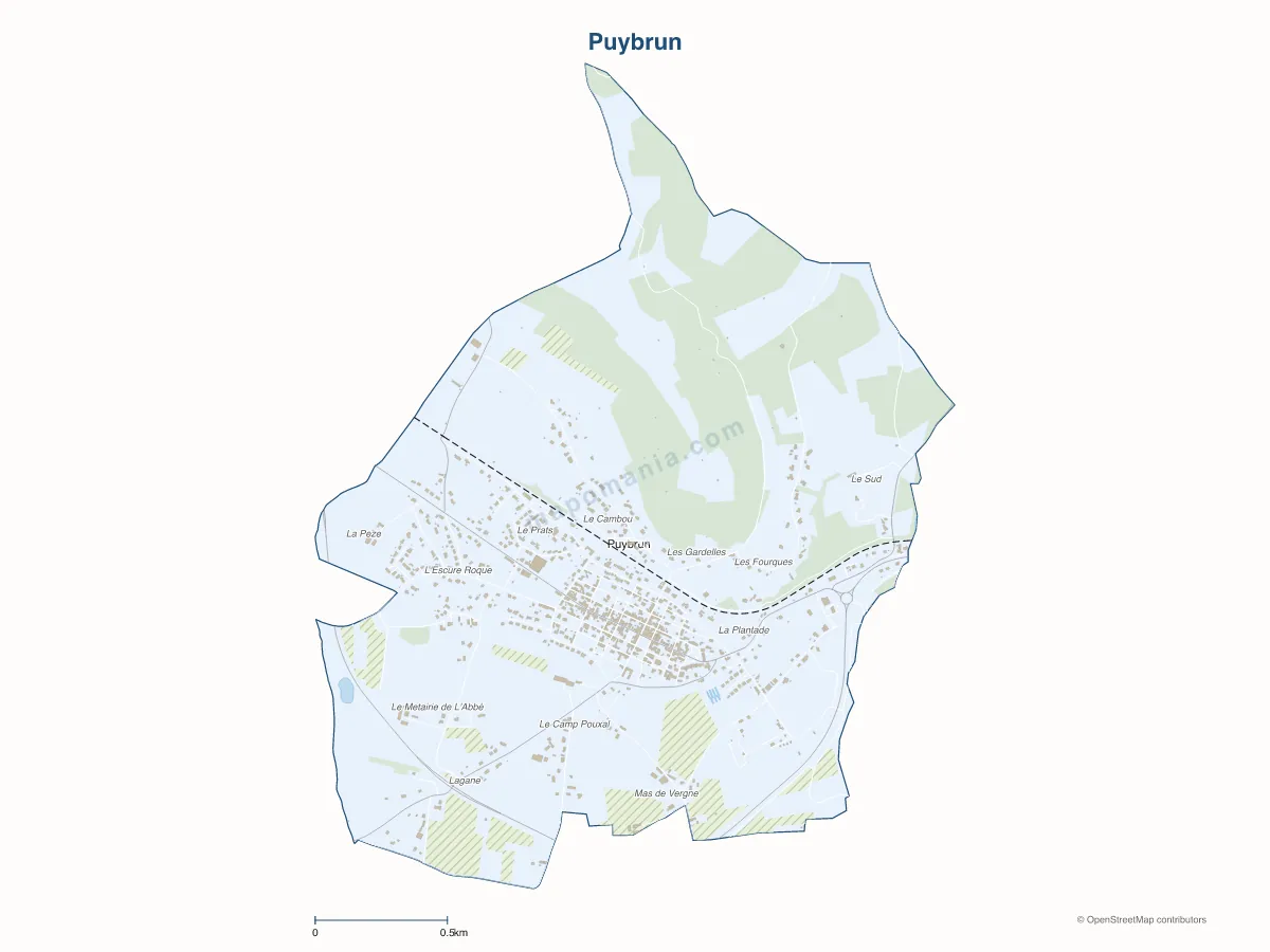 Carte de Puybrun à personnaliser