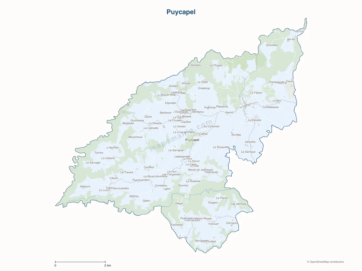Carte de Puycapel à personnaliser
