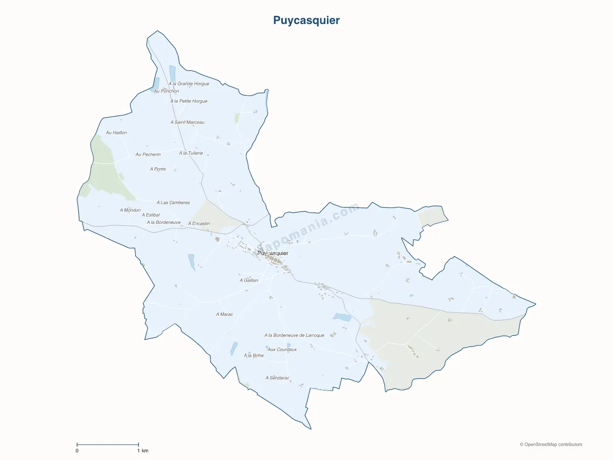 Carte de Puycasquier à personnaliser