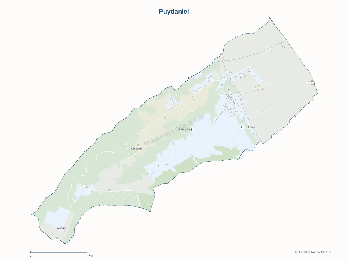 Carte de Puydaniel à personnaliser