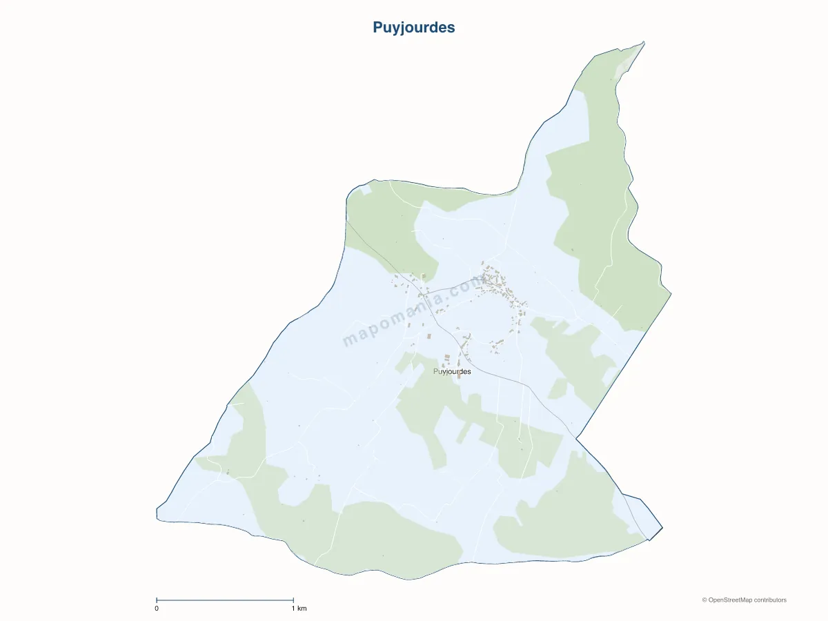 Carte de Puyjourdes à personnaliser