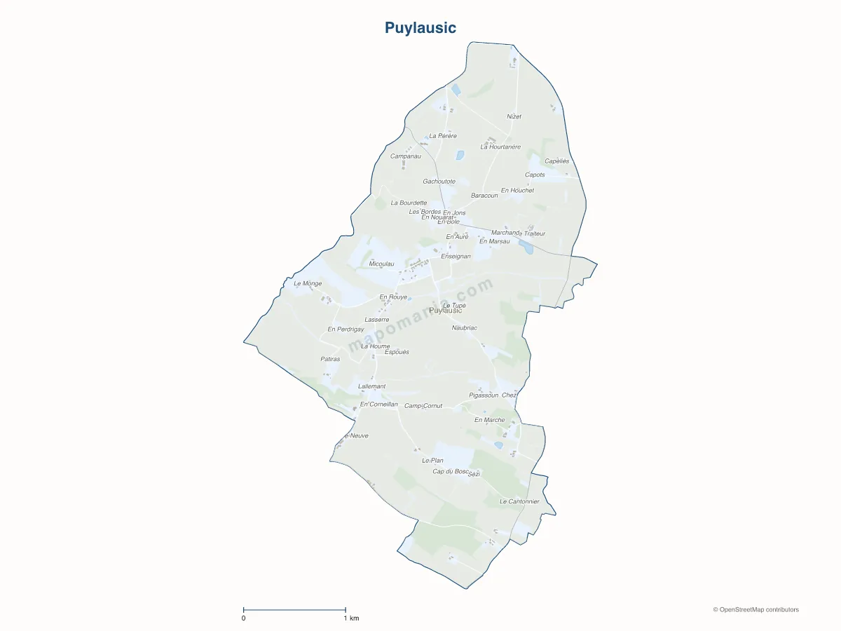 Carte de Puylausic à personnaliser