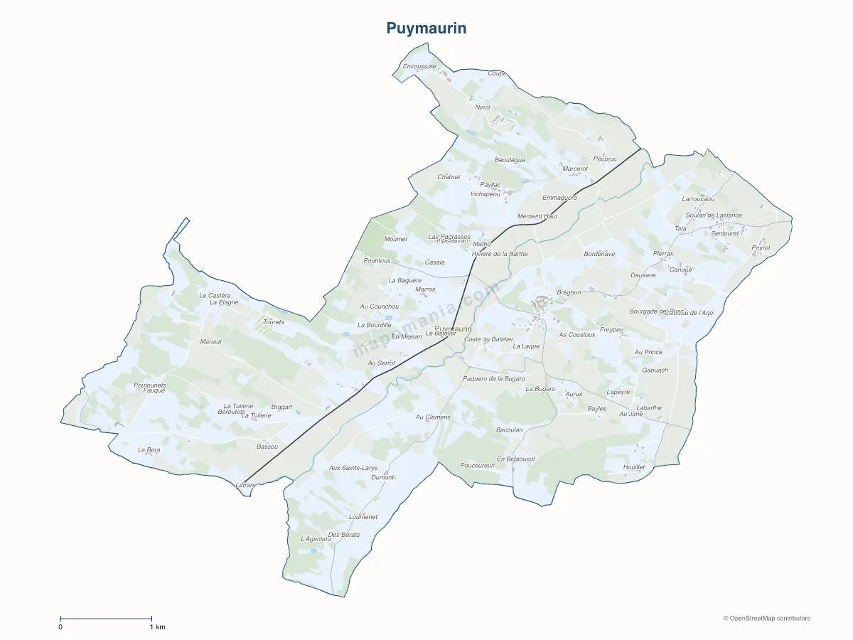 Carte de Puymaurin à personnaliser