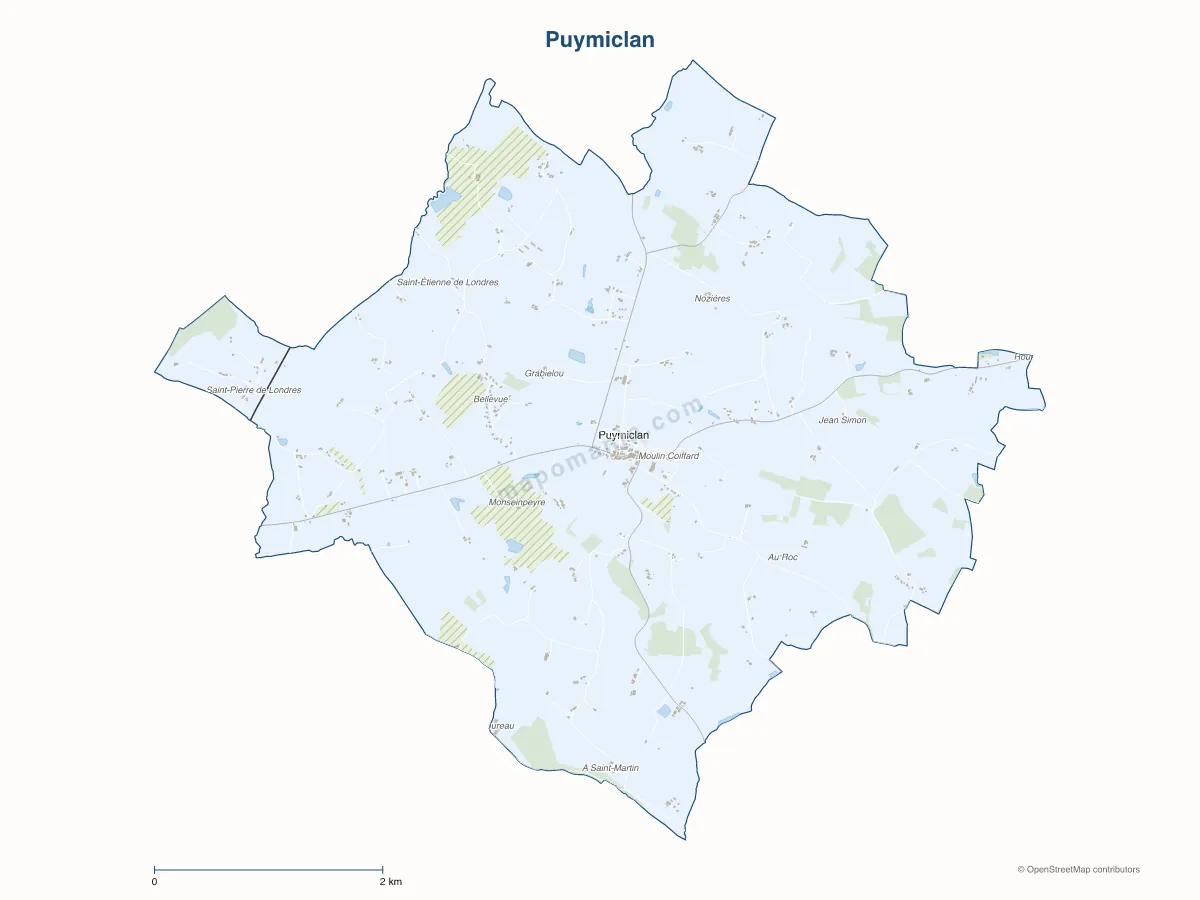 Carte de Puymiclan à personnaliser