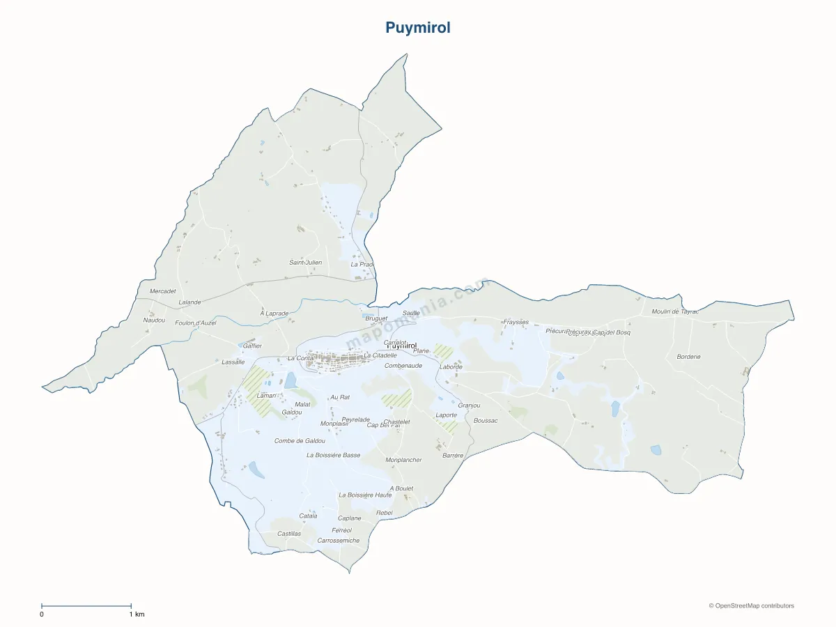 Carte de Puymirol à personnaliser
