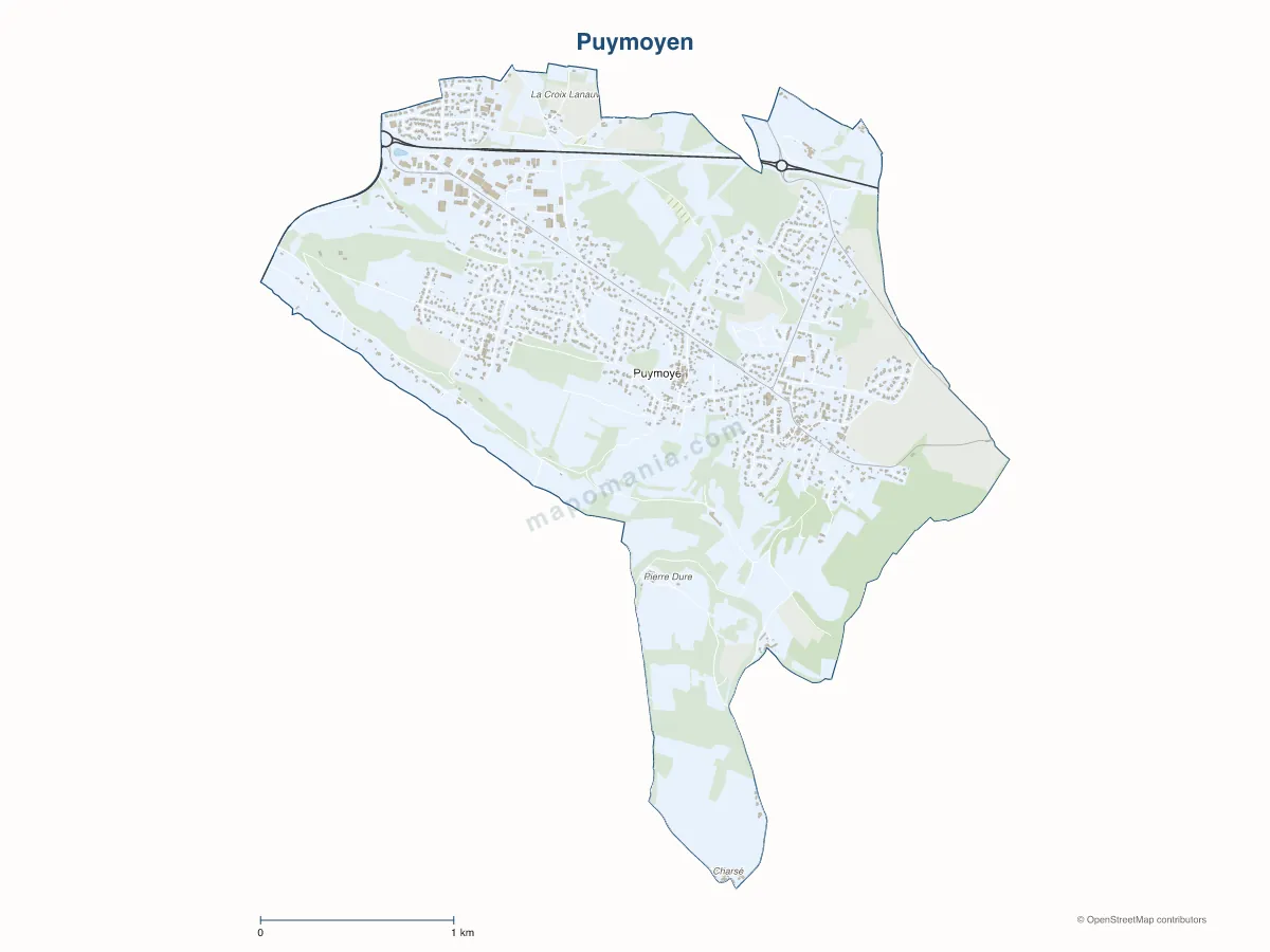 Carte de Puymoyen à personnaliser