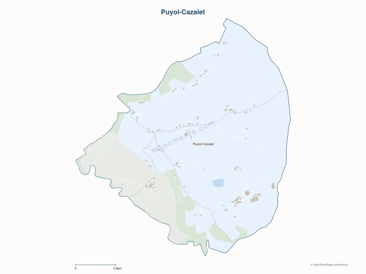Carte de Puyol-Cazalet à personnaliser