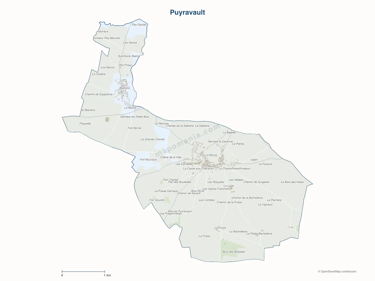 Carte de Puyravault à personnaliser