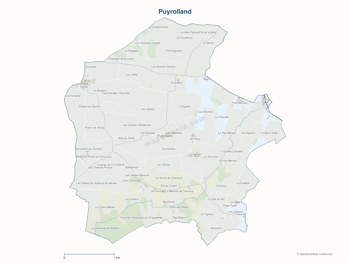 Carte de Puyrolland à personnaliser