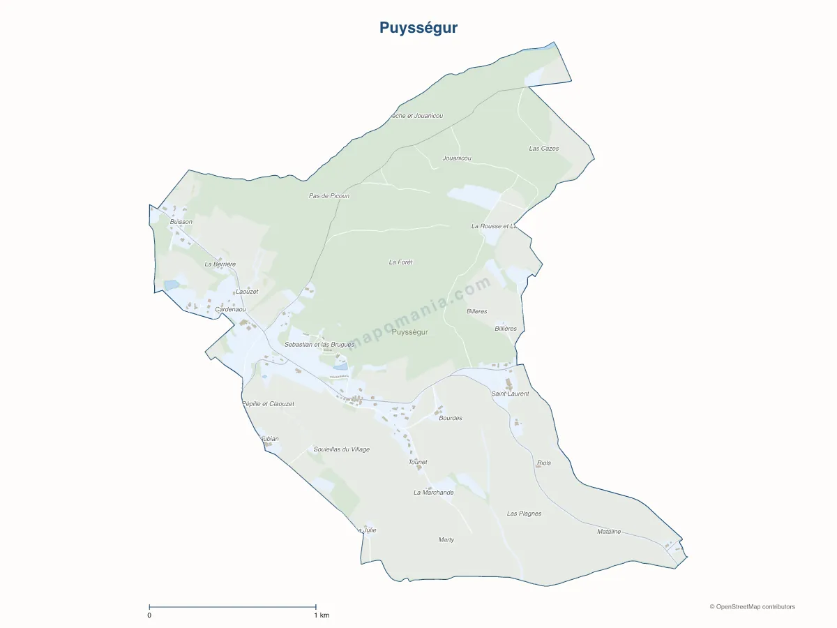 Carte de Puysségur à personnaliser