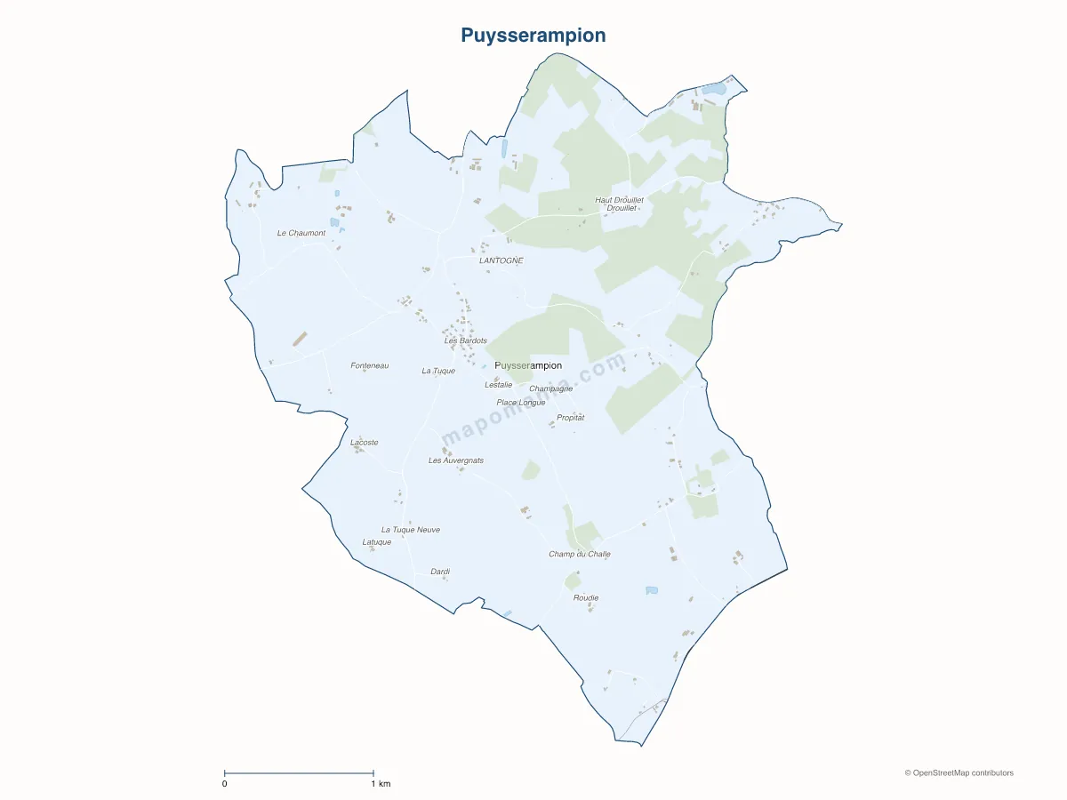 Carte de Puysserampion à personnaliser
