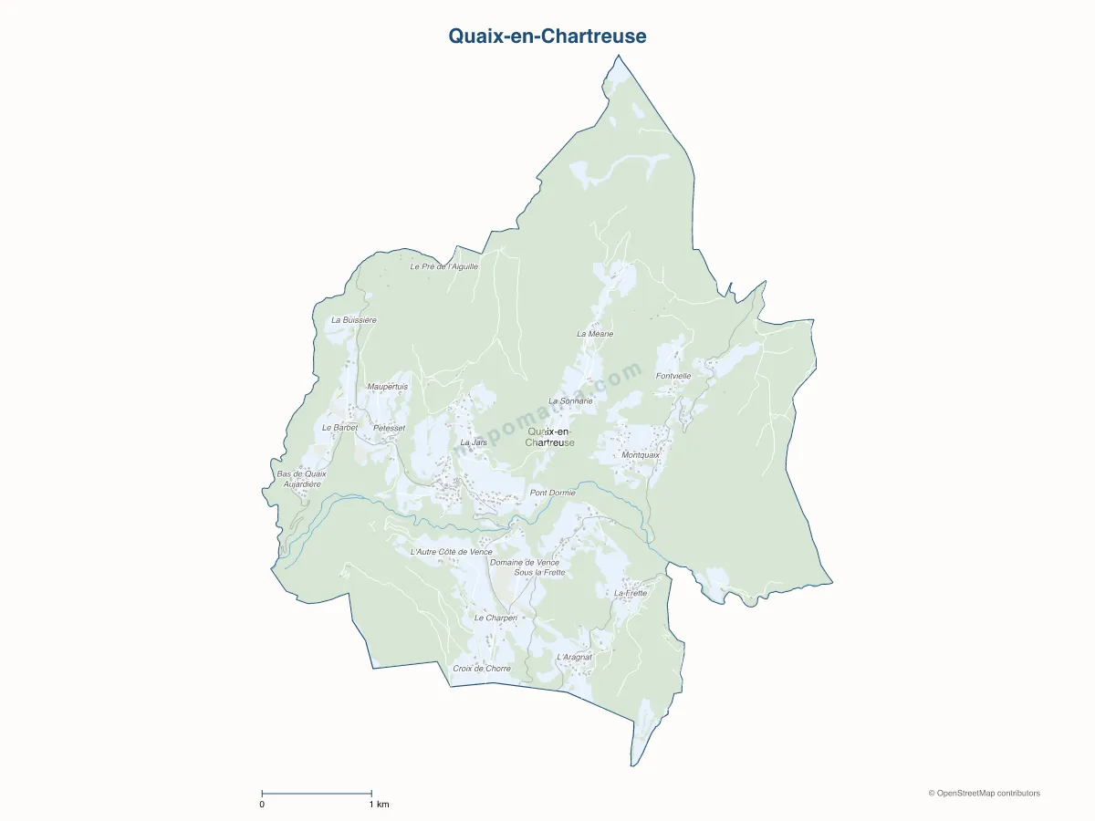Carte de Quaix-en-Chartreuse à personnaliser