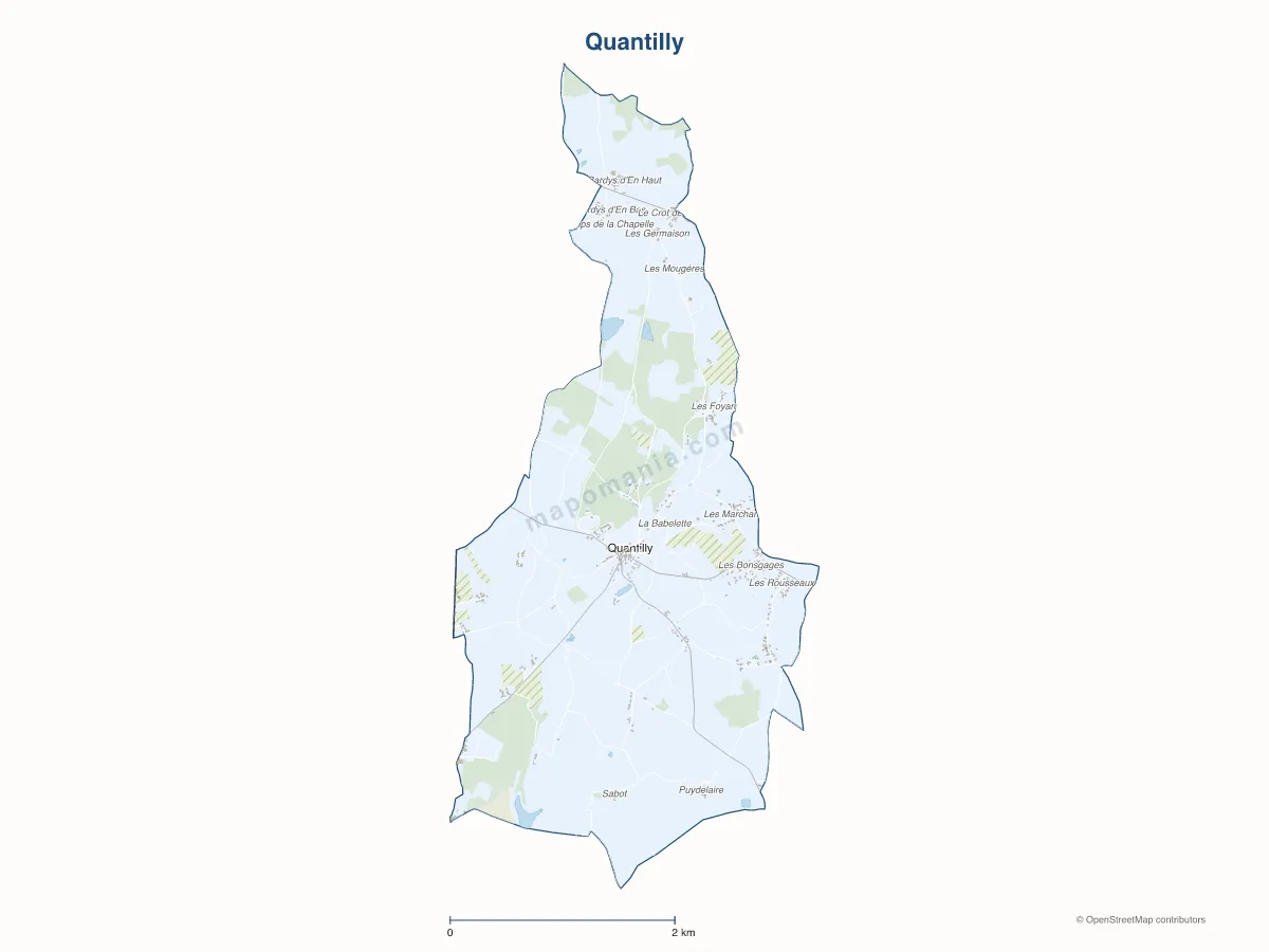 Carte de Quantilly à personnaliser
