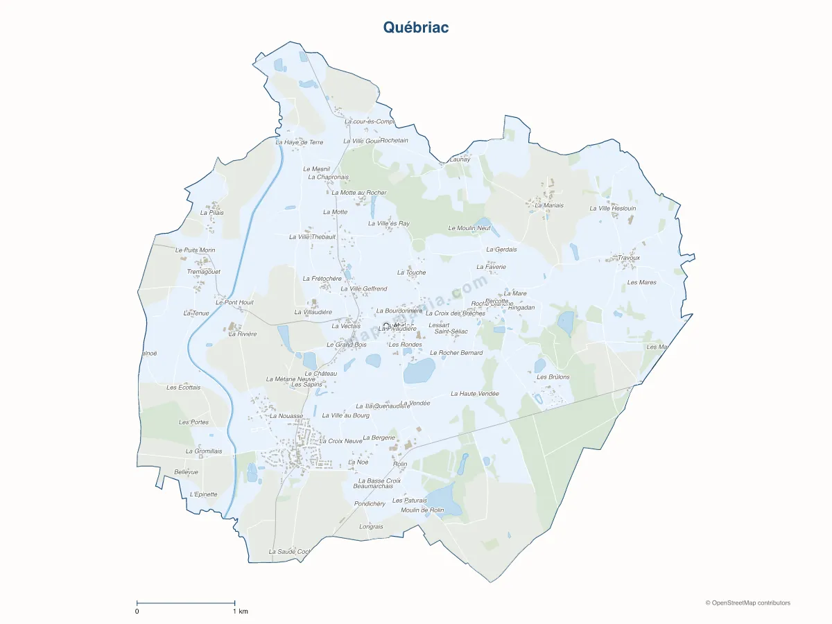 Carte de Québriac à personnaliser