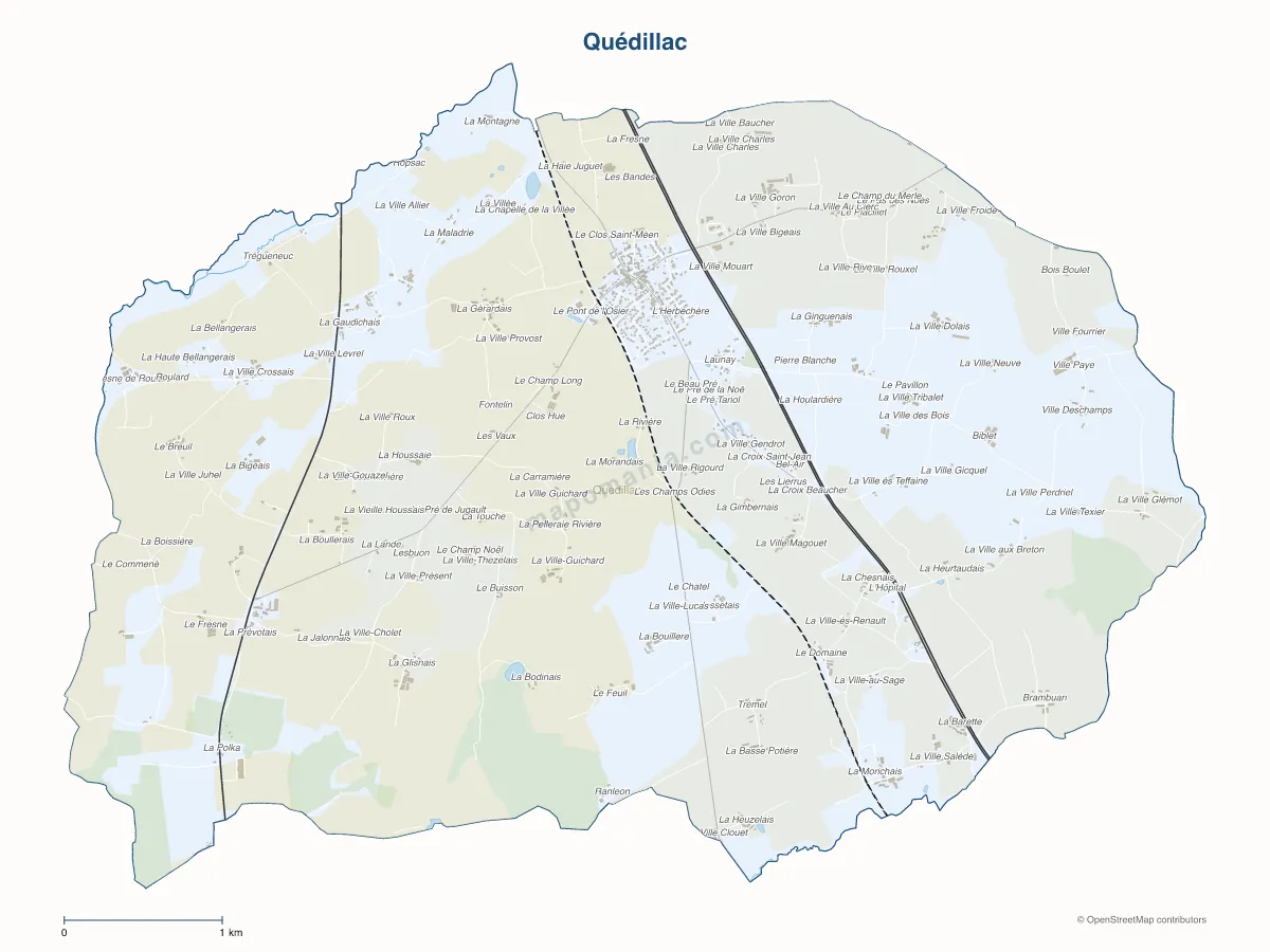 Carte de Quédillac à personnaliser