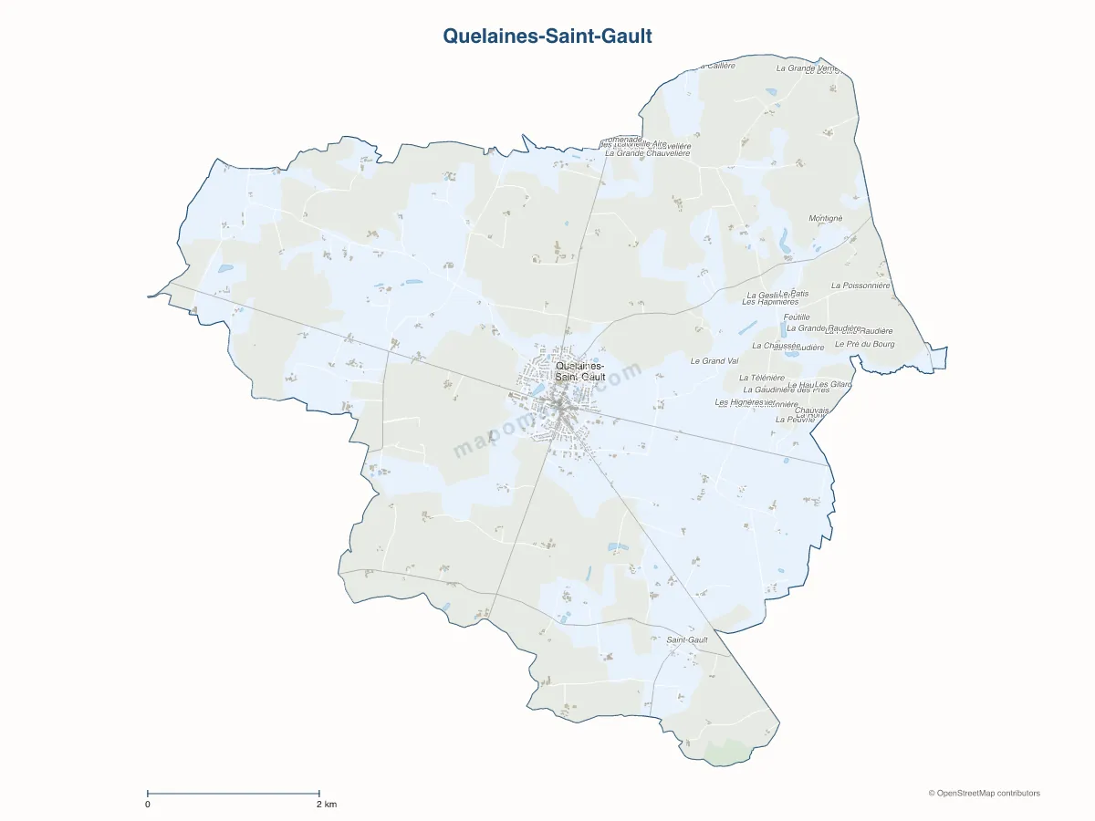 Carte de Quelaines-Saint-Gault à personnaliser