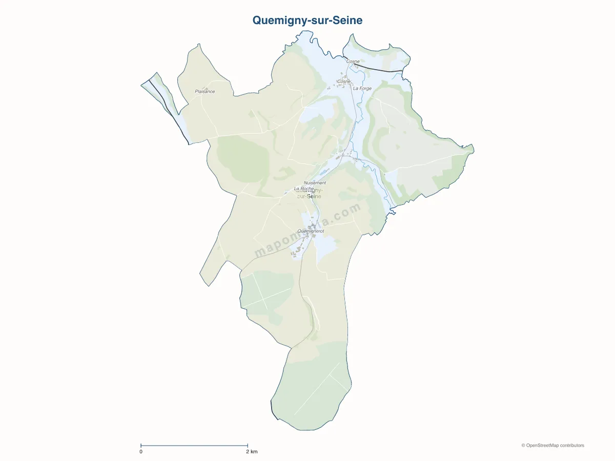 Carte de Quemigny-sur-Seine à personnaliser