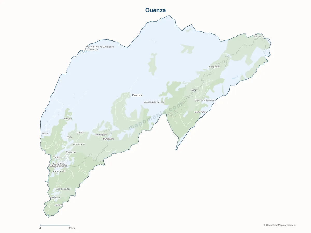 Carte de Quenza à personnaliser