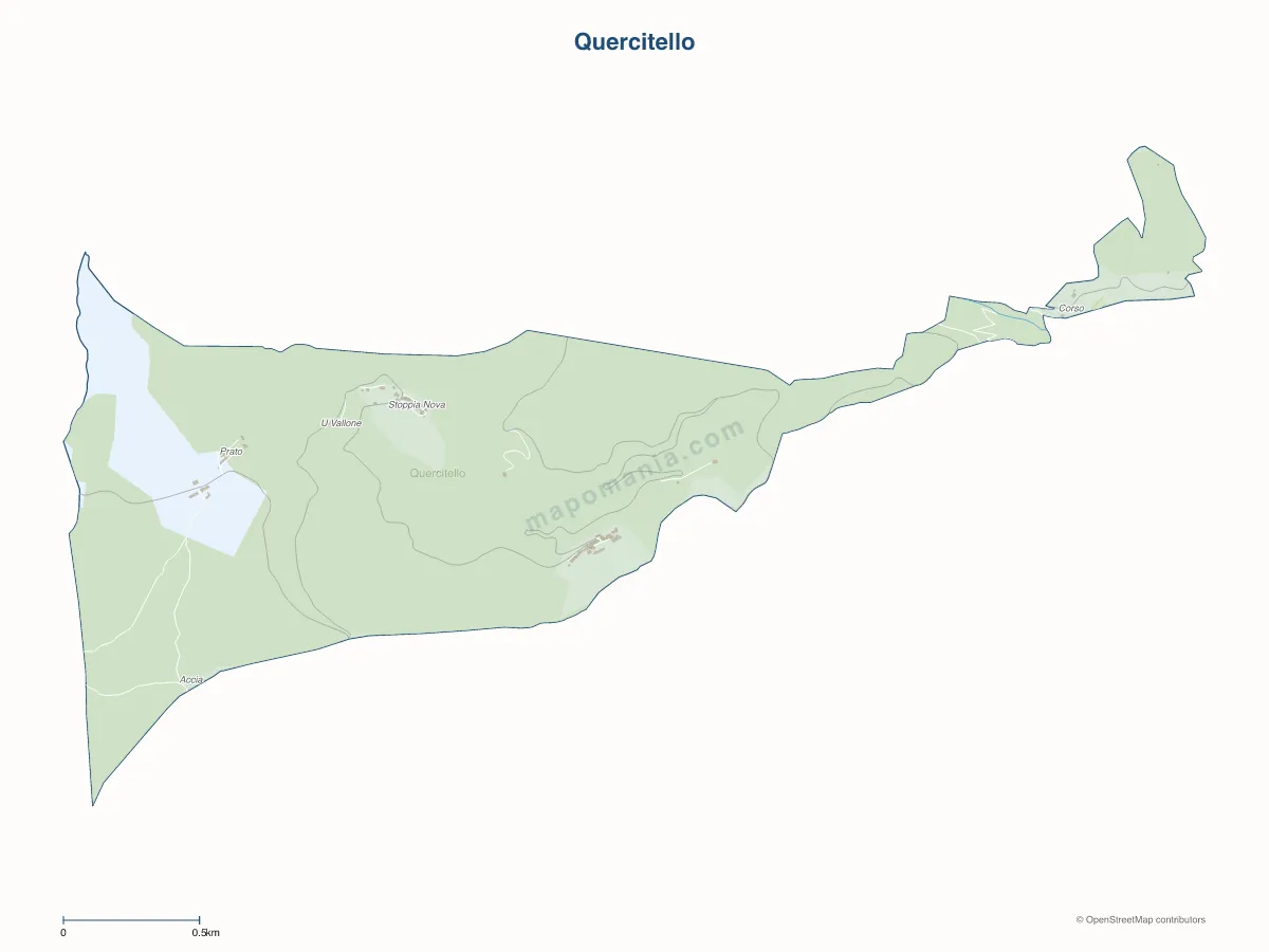 Carte de Quercitello à personnaliser
