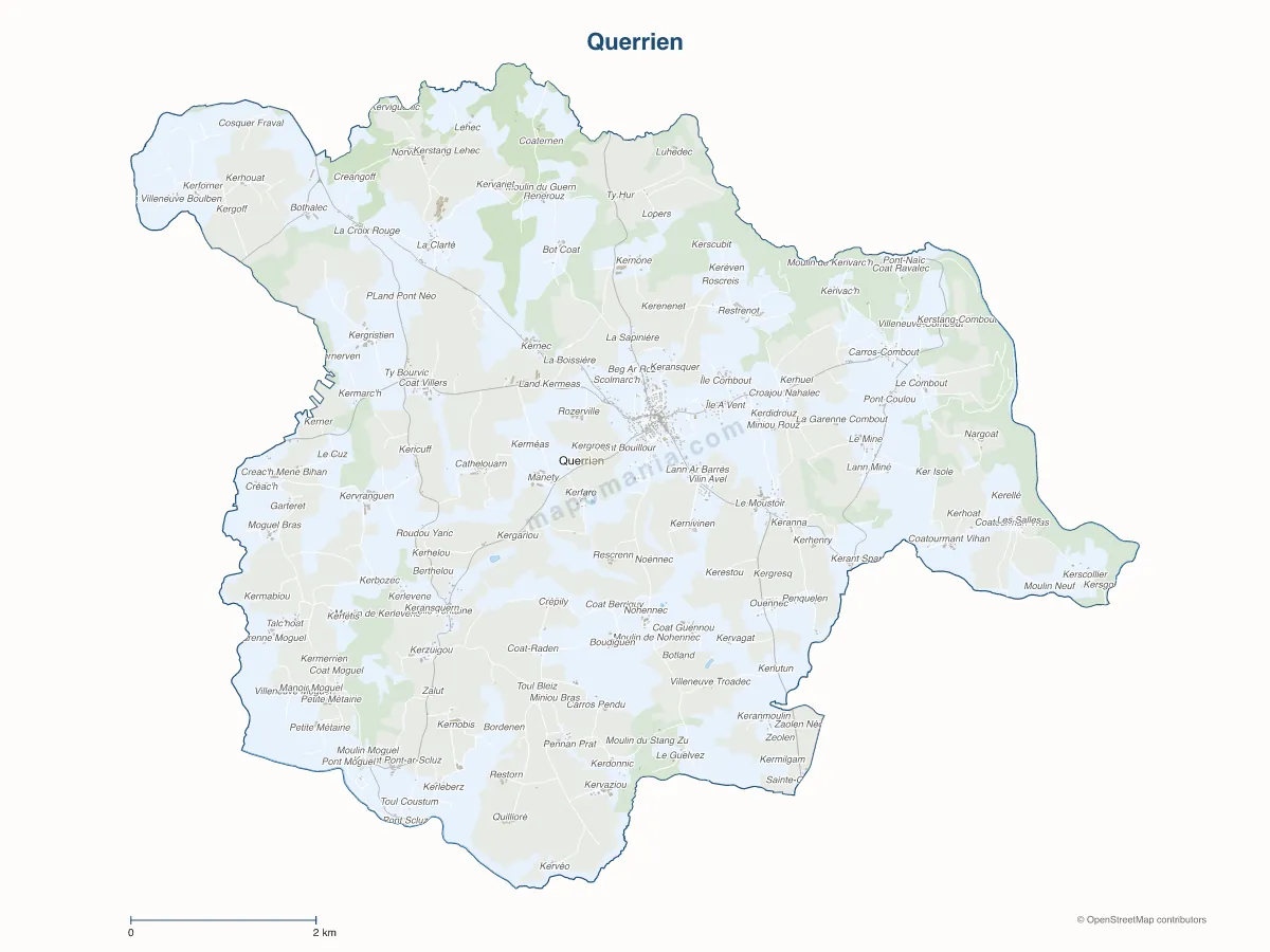 Carte de Querrien à personnaliser