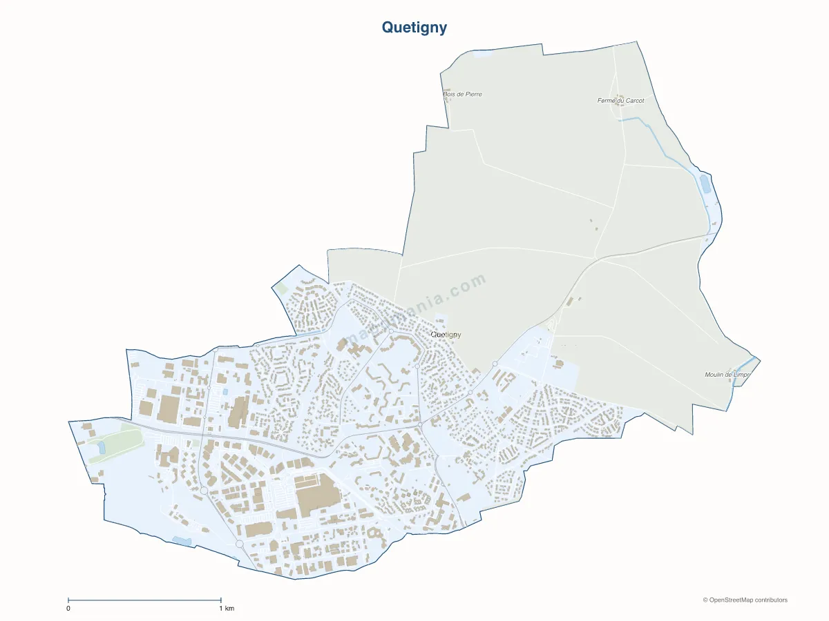 Carte de Quetigny à personnaliser