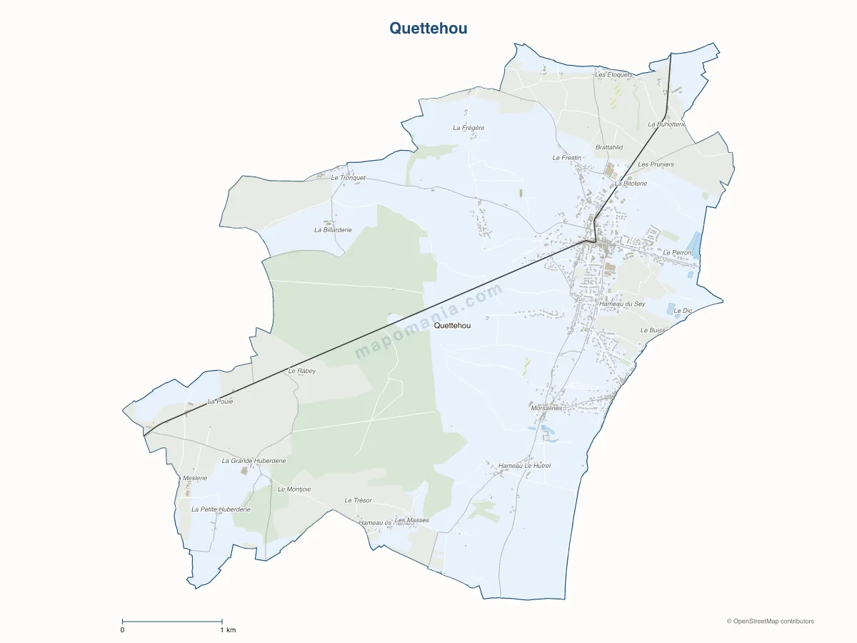 Carte de Quettehou à personnaliser
