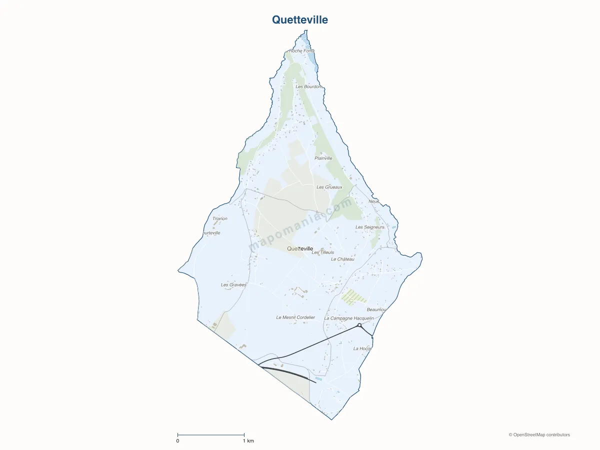 Carte de Quetteville à personnaliser