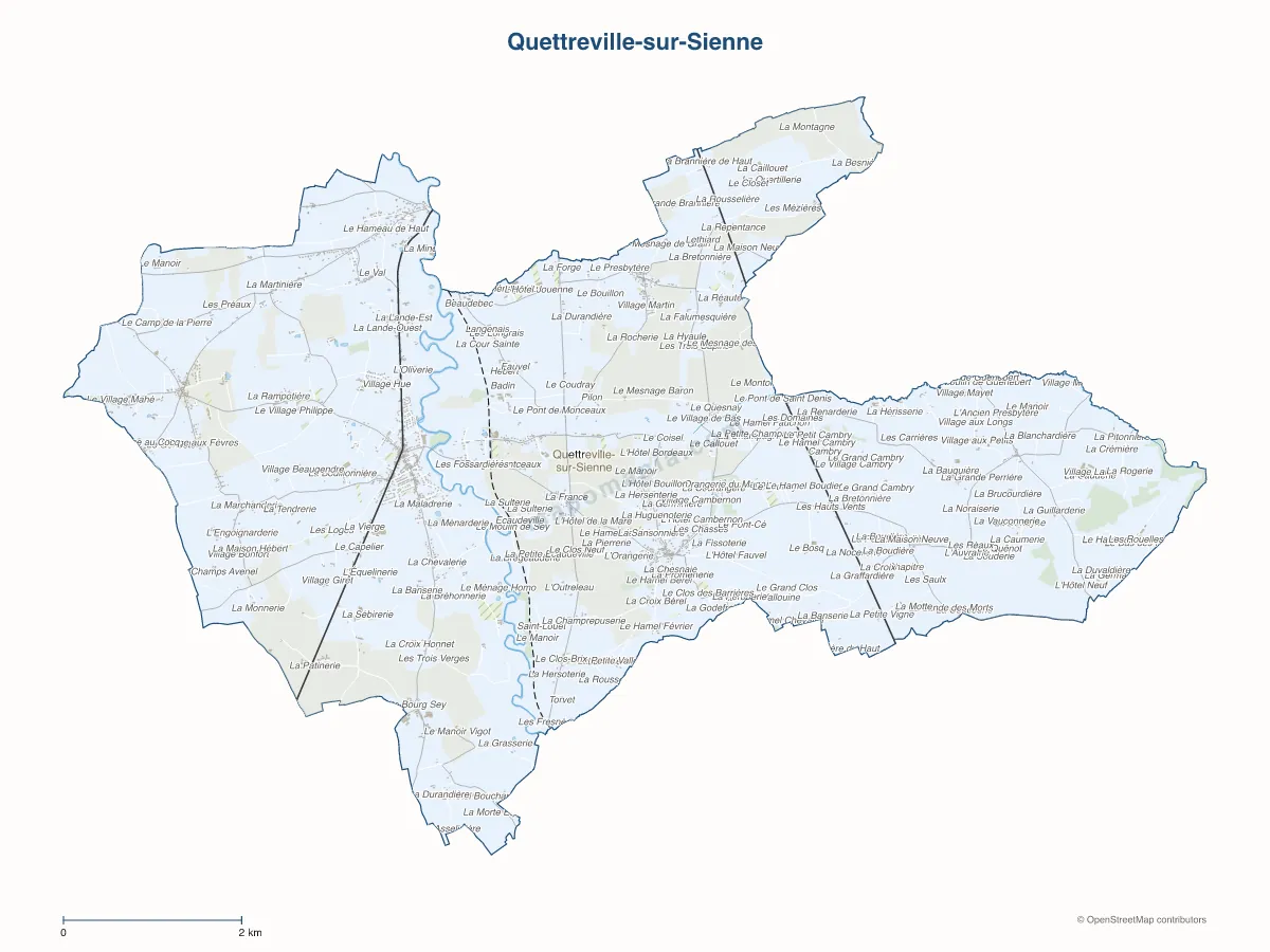 Carte de Quettreville-sur-Sienne à personnaliser