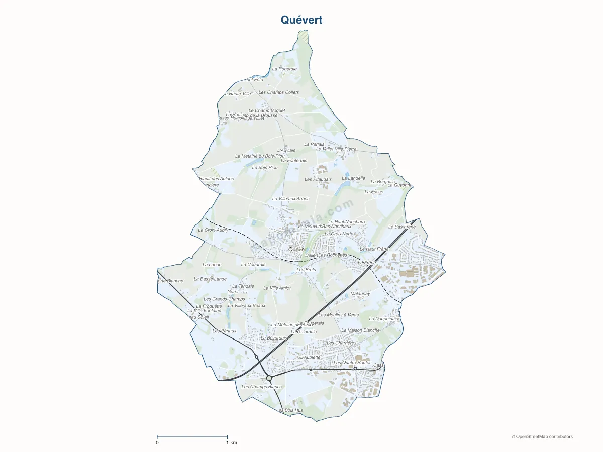 Carte de Quévert à personnaliser